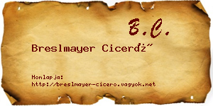 Breslmayer Ciceró névjegykártya